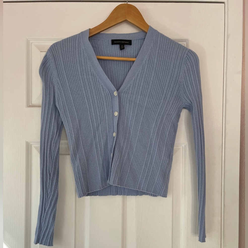Banana Republic blue sweater cardigan